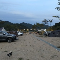 저녁에 오토캠핑
